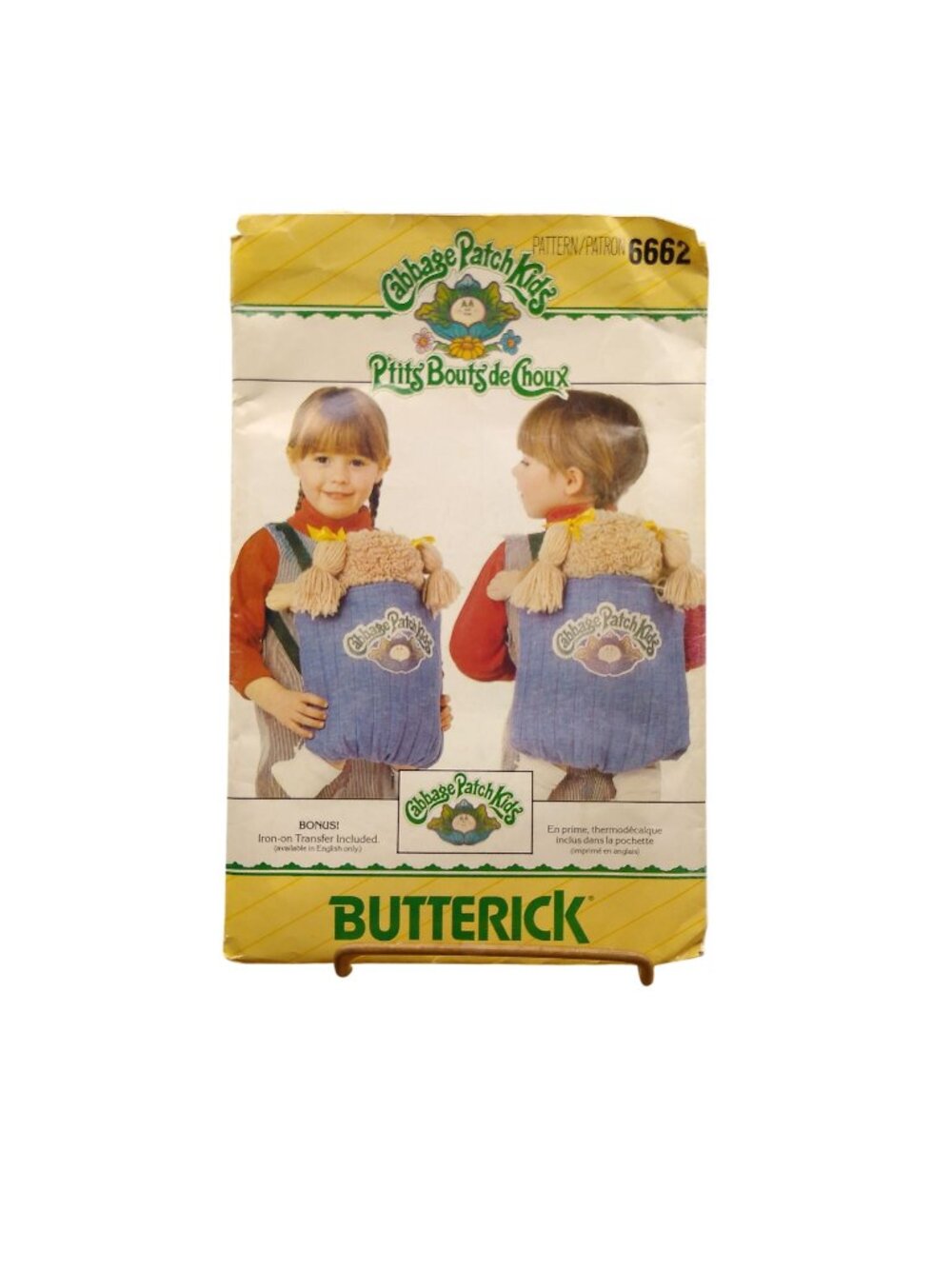 UNCUT Vintage Craft Sewing PATTERN Butterick 6662 Cabbage Patch Kids Doll Carrie